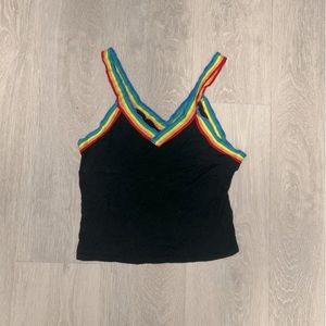 Rainbow Black Tank Top